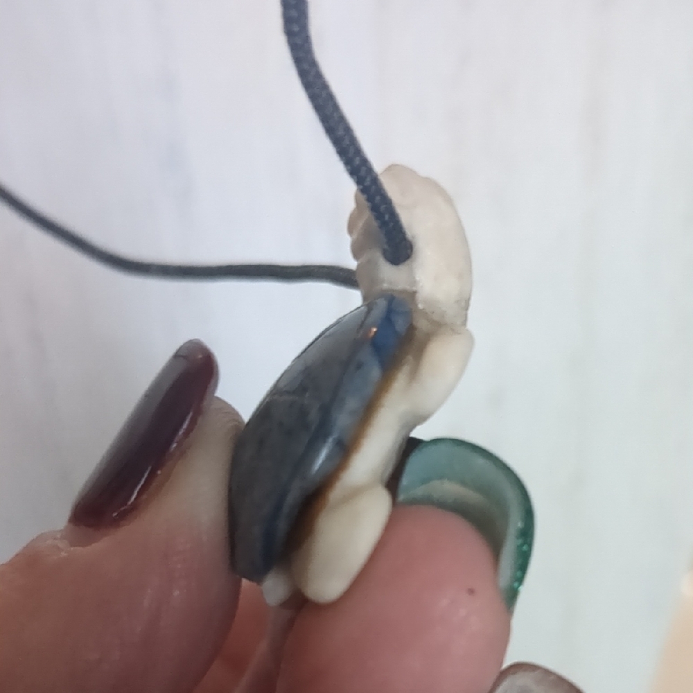 🐢 Ceramic Blue Turtle Rope Choker - Picture 4 of 7